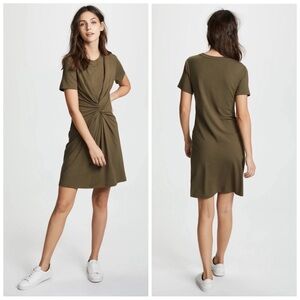 •THEORY• Rubric Short Sleeve Knot Tee T-Shirt Dress in Army Green Size‎ P / US 0